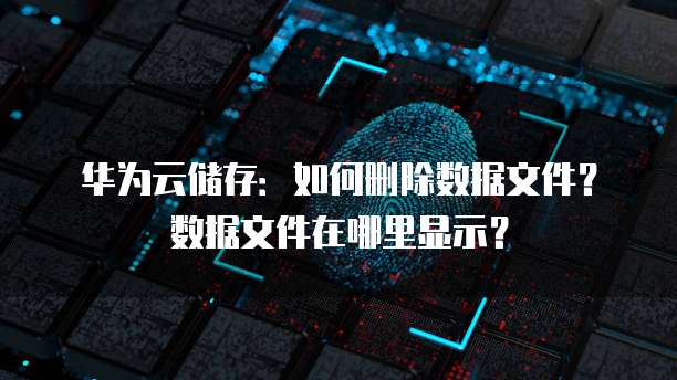 华为云储存：如何删除数据文件？数据文件在哪里显示？