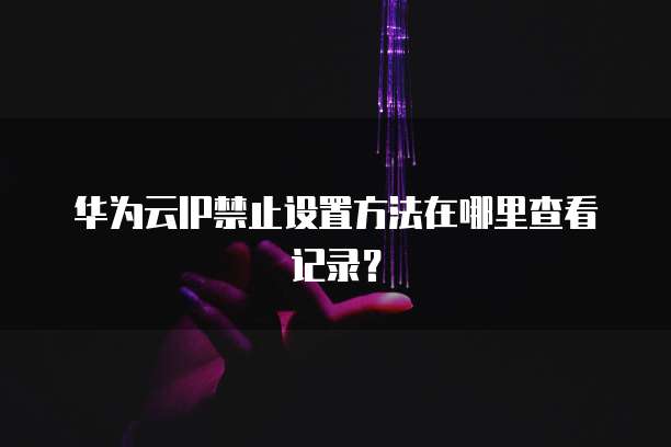 华为云IP禁止设置方法在哪里查看记录?