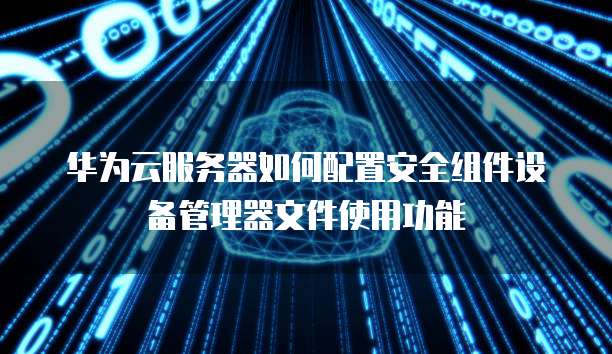 华为云服务器如何配置安全组件设备管理器文件使用功能