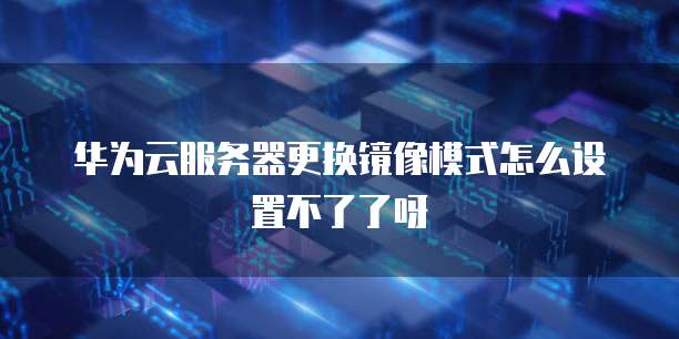 华为云服务器更换镜像模式怎么设置不了了呀