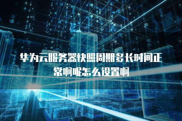 华为云服务器快照周期多长时间正常啊呢怎么设置啊