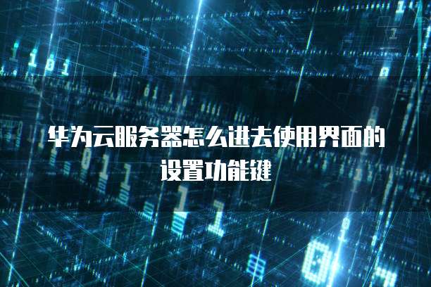 华为云服务器怎么进去使用界面的设置功能键