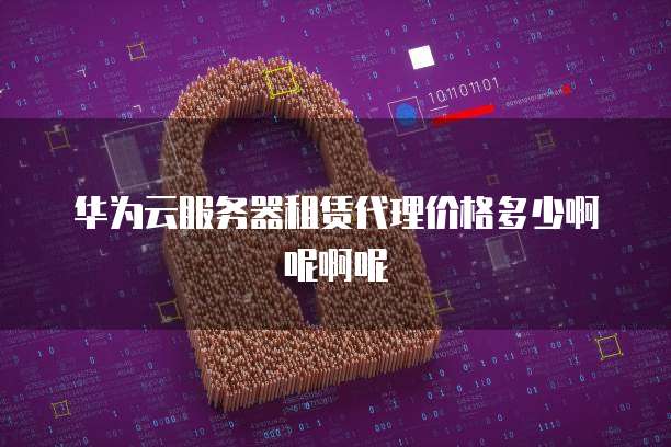 华为云服务器租赁代理价格多少啊呢啊呢