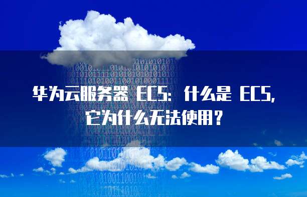 华为云服务器 ECS:什么是 ECS,它为什么无法使用?