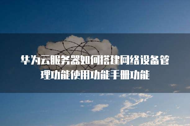 华为云服务器如何搭建网络设备管理功能使用功能手册功能