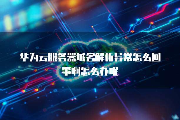 华为云服务器域名解析异常怎么回事啊怎么办呢