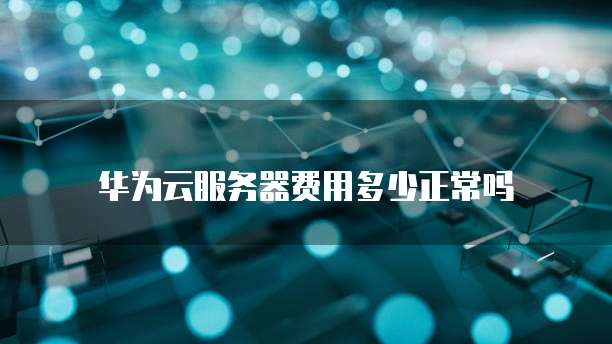 华为云服务器费用多少正常吗