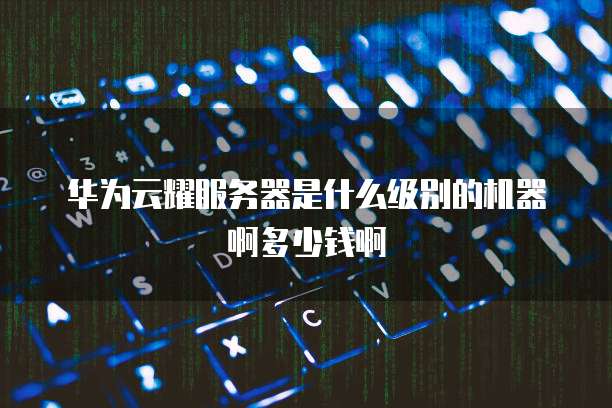 华为云耀服务器是什么级别的机器啊多少钱啊