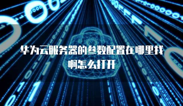 华为云服务器的参数配置在哪里找啊怎么打开
