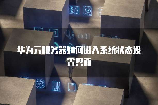 华为云服务器如何进入系统状态设置界面