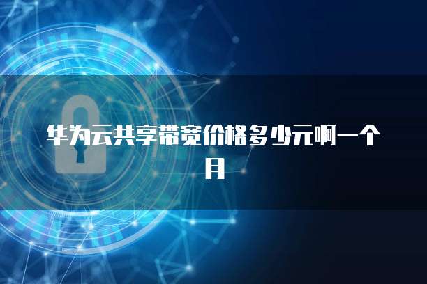 华为云共享带宽价格多少元啊一个月
