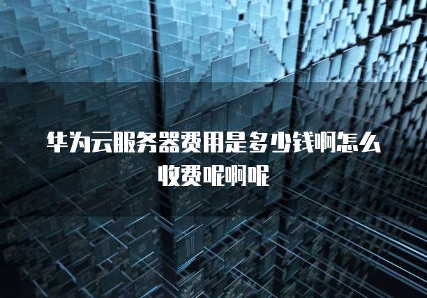 华为云服务器费用是多少钱啊怎么收费呢啊呢