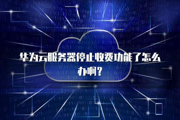华为云服务器停止收费功能了怎么办啊？