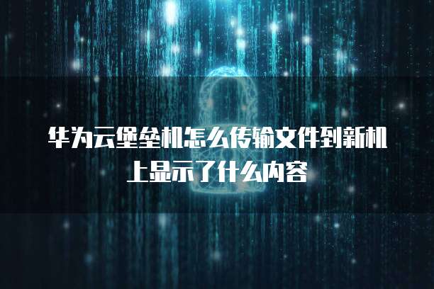华为云堡垒机怎么传输文件到新机上显示了什么内容