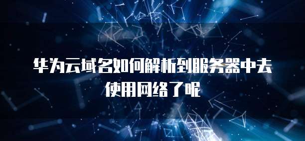 华为云域名如何解析到服务器中去使用网络了呢