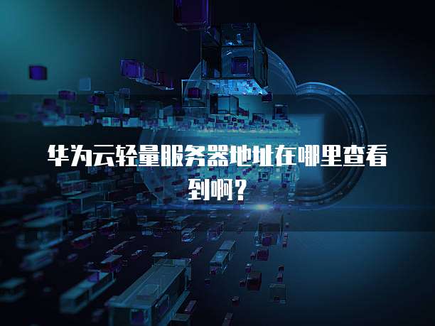 华为云轻量服务器地址在哪里查看到啊?