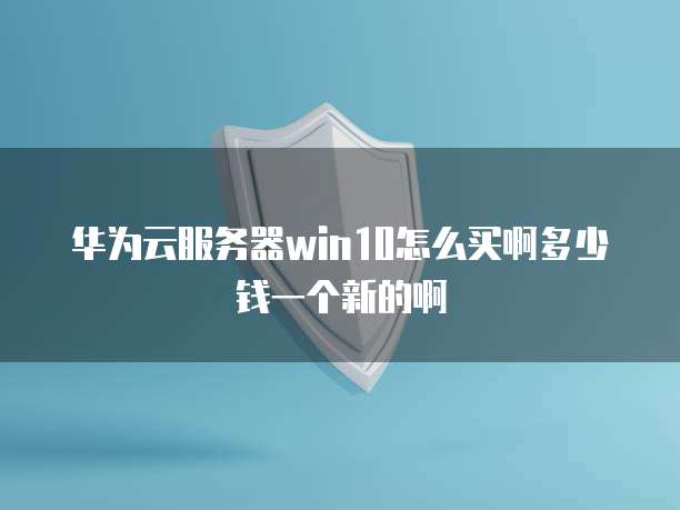 华为云服务器win10怎么买啊多少钱一个新的啊