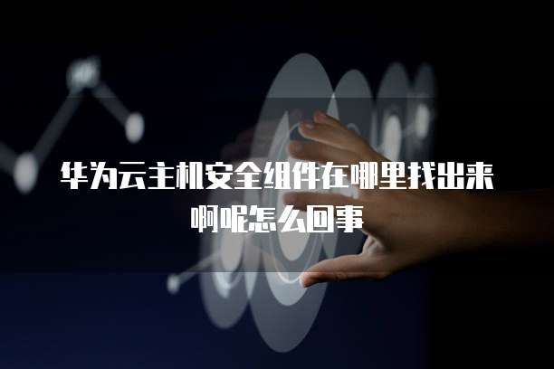 华为云主机安全组件在哪里找出来啊呢怎么回事
