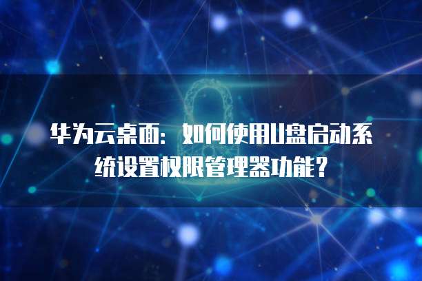 华为云桌面:如何使用U盘启动系统设置权限管理器功能?