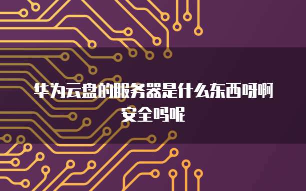 华为云盘的服务器是什么东西呀啊安全吗呢