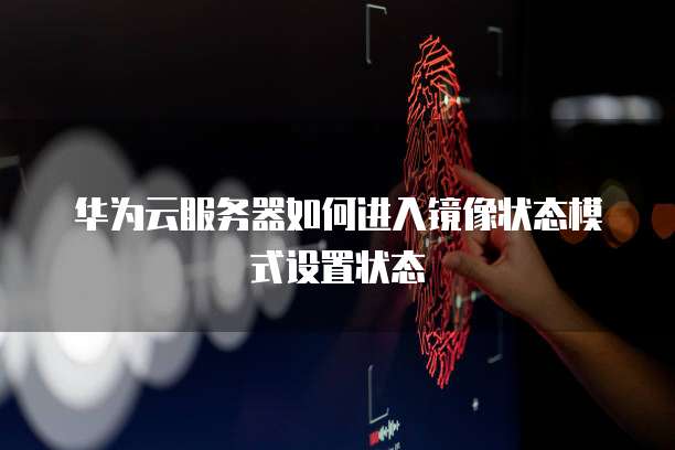 华为云服务器如何进入镜像状态模式设置状态