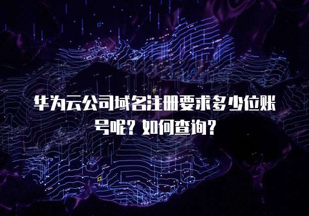 华为云公司域名注册要求多少位账号呢？如何查询？