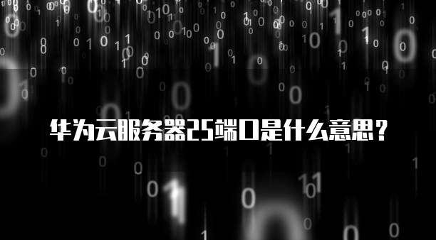 华为云服务器25端口是什么意思?
