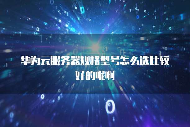 华为云服务器规格型号怎么选比较好的呢啊