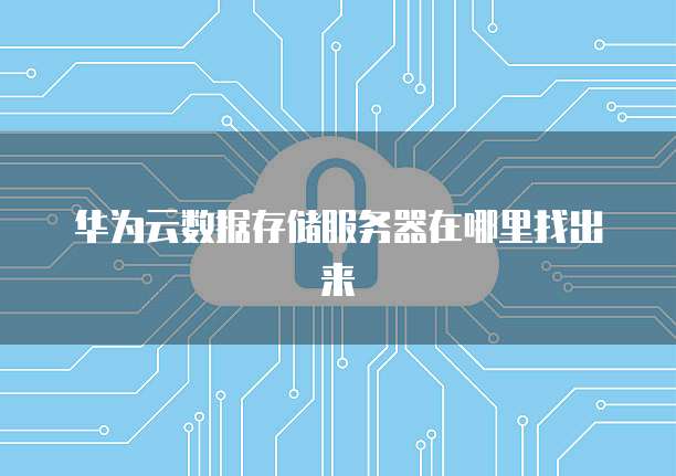 华为云数据存储服务器在哪里找出来