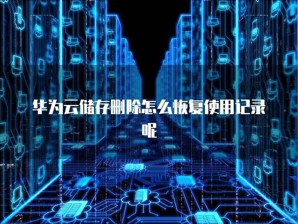 华为云储存删除怎么恢复使用记录呢