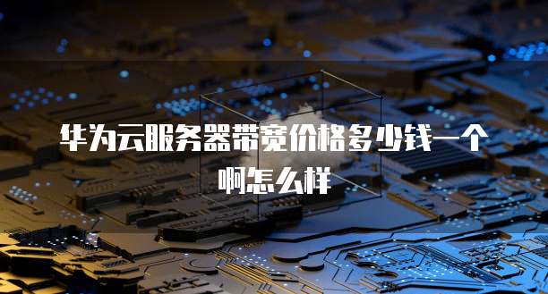 华为云服务器带宽价格多少钱一个啊怎么样