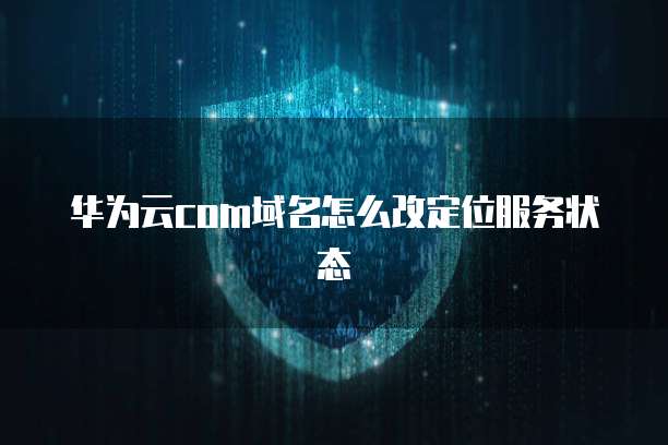 华为云com域名怎么改定位服务状态