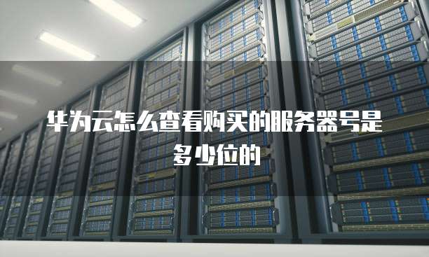 华为云怎么查看购买的服务器号是多少位的