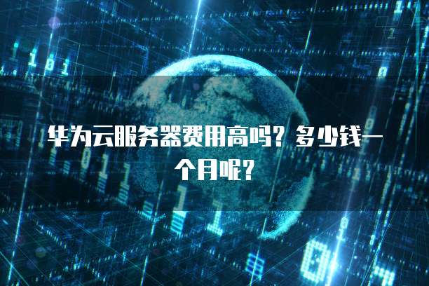 华为云服务器费用高吗?多少钱一个月呢?