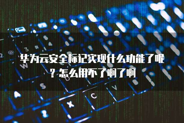 华为云安全标记实现什么功能了呢?怎么用不了啊了啊