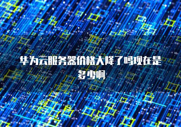 华为云服务器价格大降了吗现在是多少啊