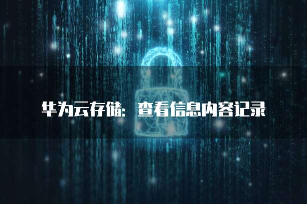 华为云存储:查看信息内容记录
