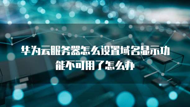 华为云服务器怎么设置域名显示功能不可用了怎么办