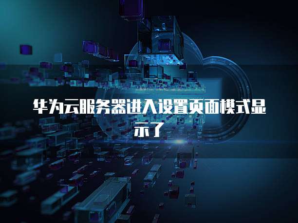 华为云服务器进入设置页面模式显示了