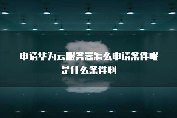 申请华为云服务器怎么申请条件呢是什么条件啊