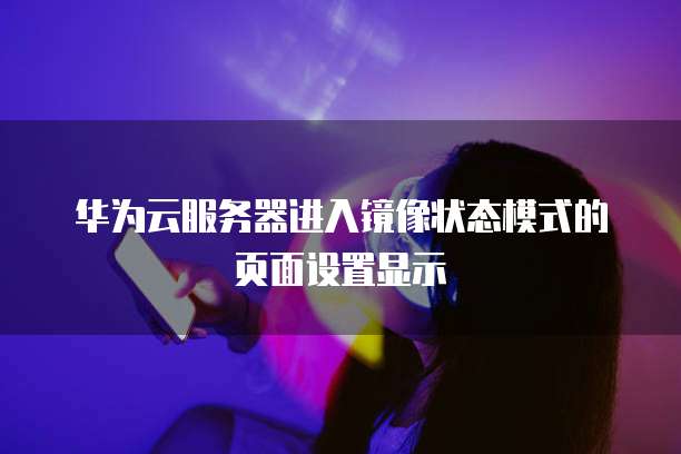 华为云服务器进入镜像状态模式的页面设置显示