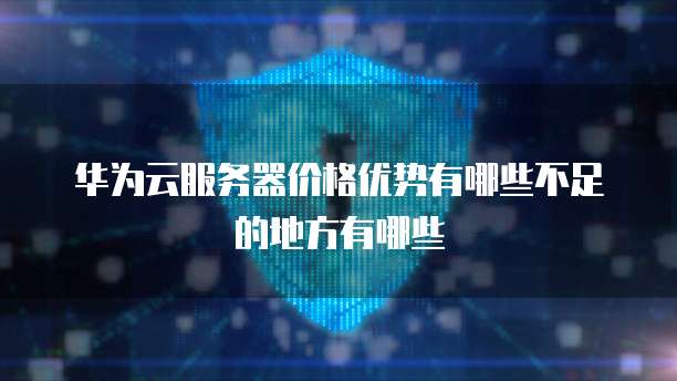 华为云服务器价格优势有哪些不足的地方有哪些