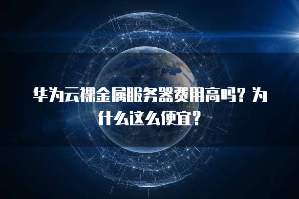 华为云裸金属服务器费用高吗?为什么这么便宜?