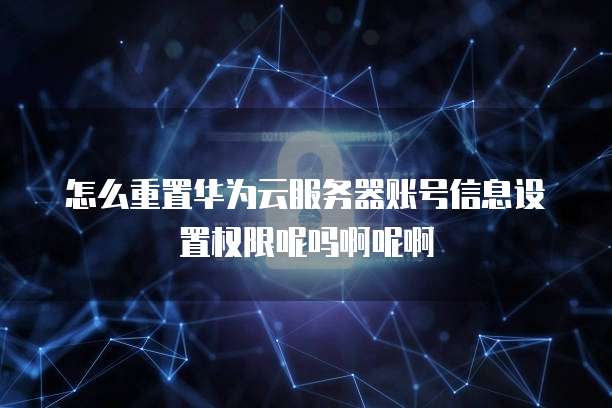 怎么重置华为云服务器账号信息设置权限呢吗啊呢啊