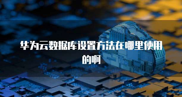 华为云数据库设置方法在哪里使用的啊