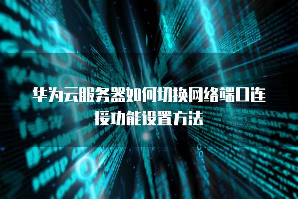 华为云服务器如何切换网络端口连接功能设置方法