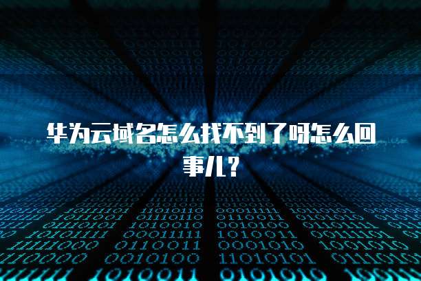 华为云域名怎么找不到了呀怎么回事儿?