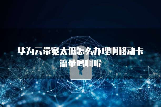 华为云带宽太低怎么办理啊移动卡流量吗啊呢