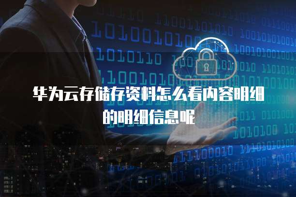 华为云存储存资料怎么看内容明细的明细信息呢