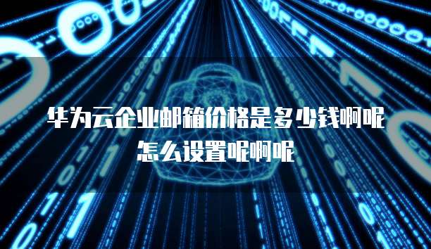 华为云企业邮箱价格是多少钱啊呢怎么设置呢啊呢